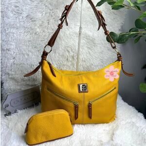 DOONEY & BOURKE Pebbled Leather Shoulder Bag with Pouch